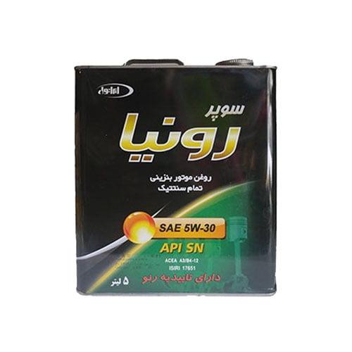 روغن موتور ایرانول مدل سوپر رونیا SN حجم 5 لیتر (5w-30)